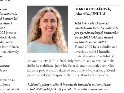 Kam směřuje trh s ocelí? UNIHAL odpovídá v časopise KONSTRUKCE