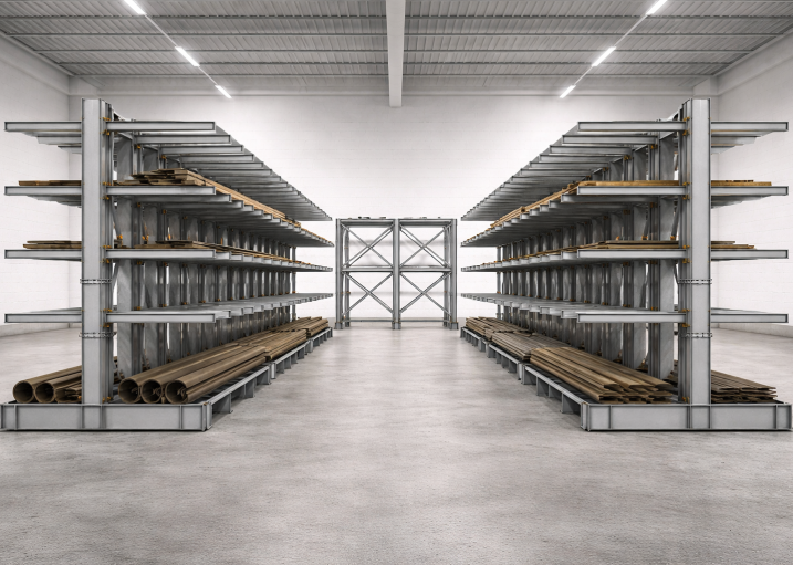 Vyrábíme konzolové regály na míru pro skladové a výrobní haly