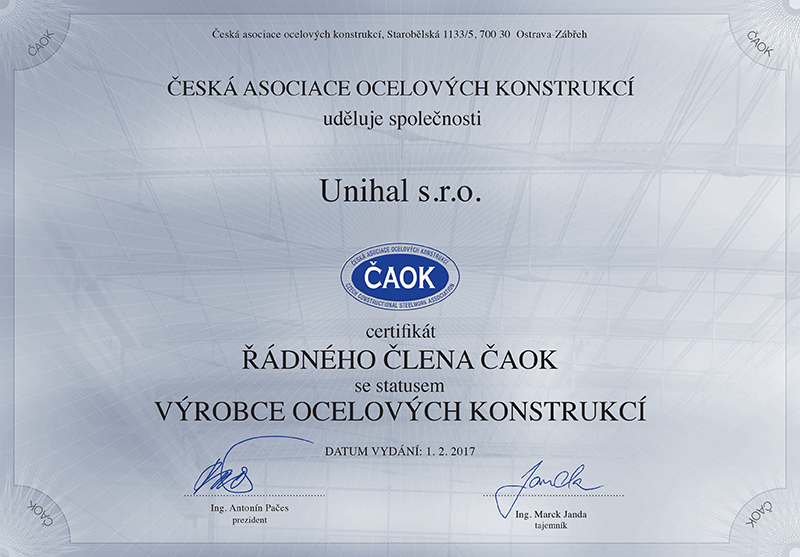 členství v české asociaci ocelových konstrukcí